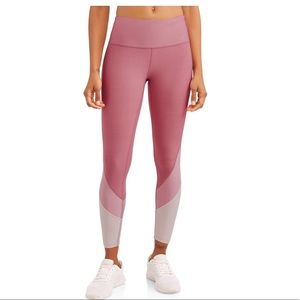 RBX  Pink Ombre Color Block 7/8 Ankle High Rise Length Leggings Medium